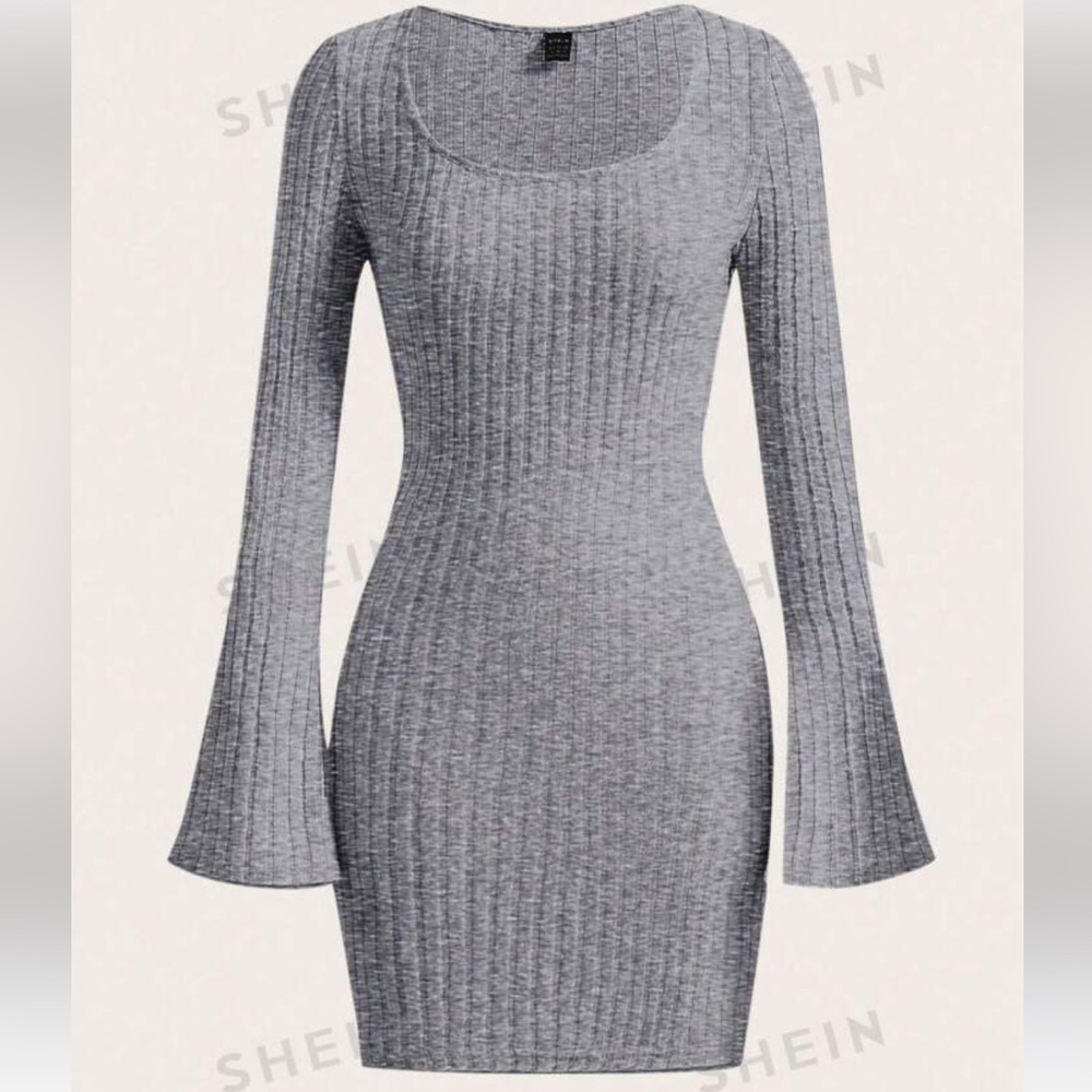 Gray long sleeve dress
